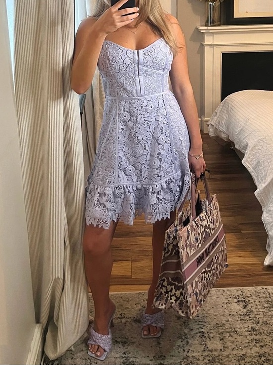 French Connection Dresses & Skirts - French Connection Lavender Binadari Cabello Lace Strappy Dress Size 8 NWT